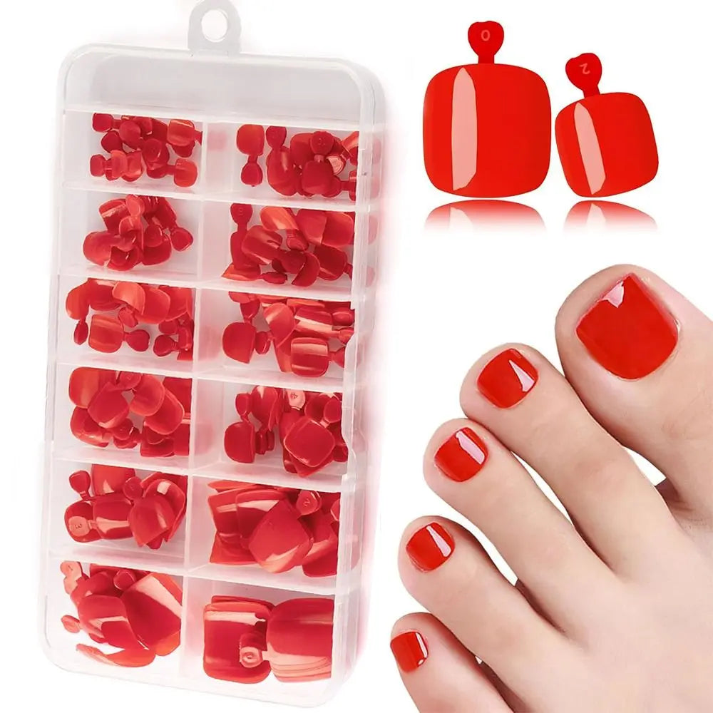 120pcs Press On Toenails – Fake Toe Nail Tips, 12 Sizes