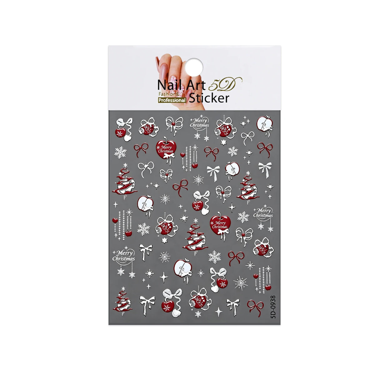 Christmas Tree Silvery Foil Nail Art Stickers – Holiday Decals