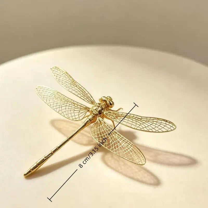 Vintage Zinc Alloy Dragonfly Figurine | Antique Desk Decor