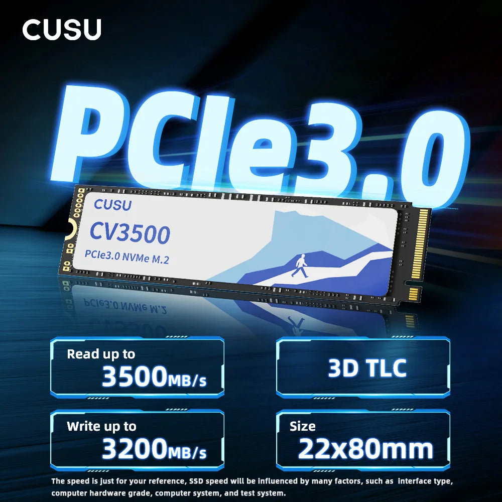 CUSU NVMe M.2 SSD 256GB–2TB PCIe 3.0 Internal Drive NVMe M.2 SSD PRIMED