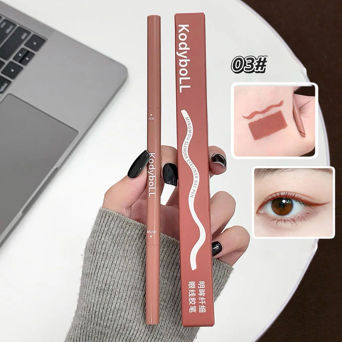 Waterproof Gel Eyeliner Pencil – Black, Pink & Brown