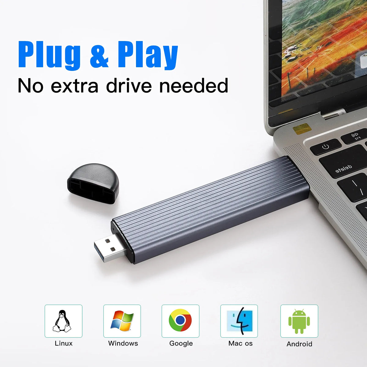 10Gbps M.2 NVMe SSD Enclosure USB-A USB-C Aluminum Case SSD Enclosure PRIMED