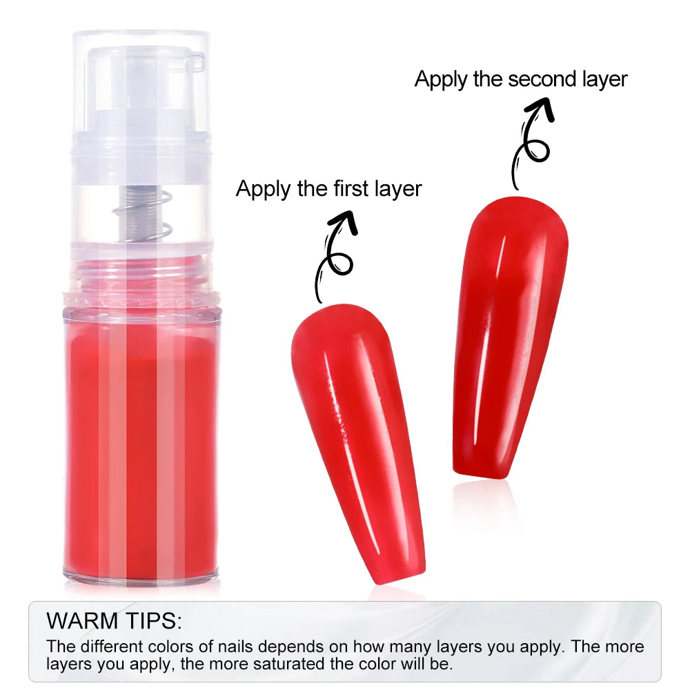 MAFANAILS 12-Color Ombre Spray Nail Glitter Powder 10g