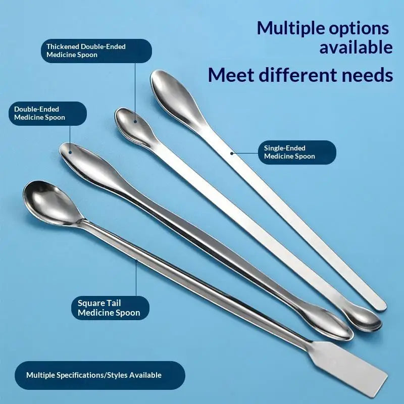 Double-Ended Stainless Steel Lab Spatula Sampling Spoon