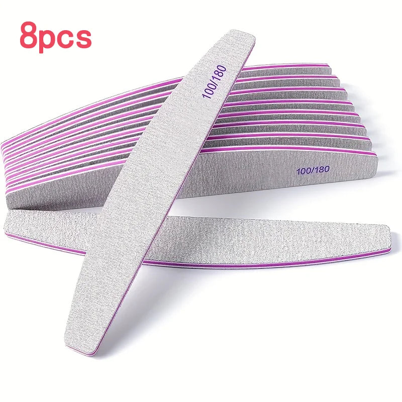 Professional Nail Files 10/25 Pcs Double Sided Emery Board 100/180 Grit