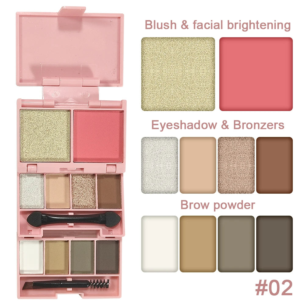 SAM SUGAR 10-Color Eyeshadow Palette – Blush Highlight Contour