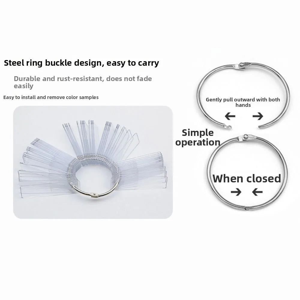 50Pcs Transparent Nail Tip Display Color Cards | ABS Nail Stand