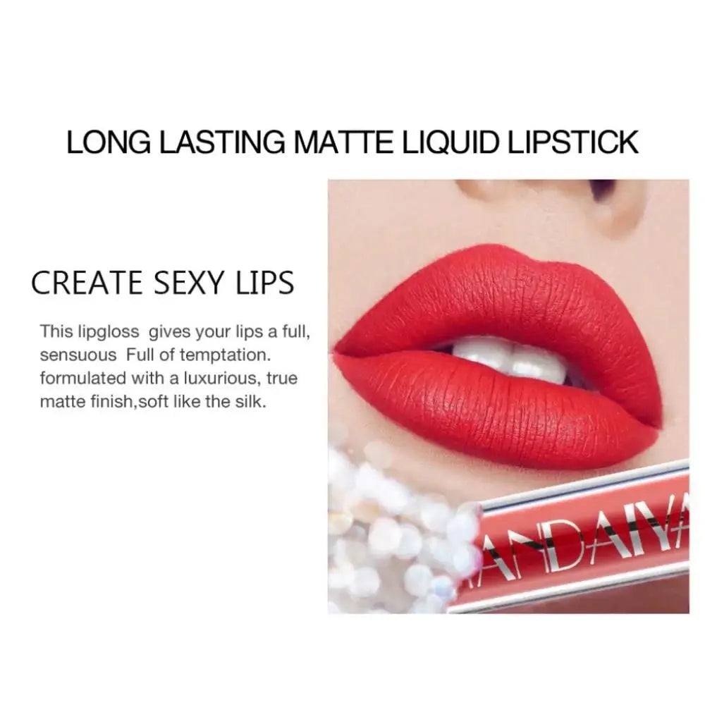 Handaiyan 12 Colors Matte Velvet Liquid Lipstick – Waterproof Liquid Lipstick PRIMED