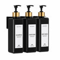 3-Pack 500ml Wall Mounted Shower Dispenser Set | Refillable Shower Dispenser Set PRIMED black