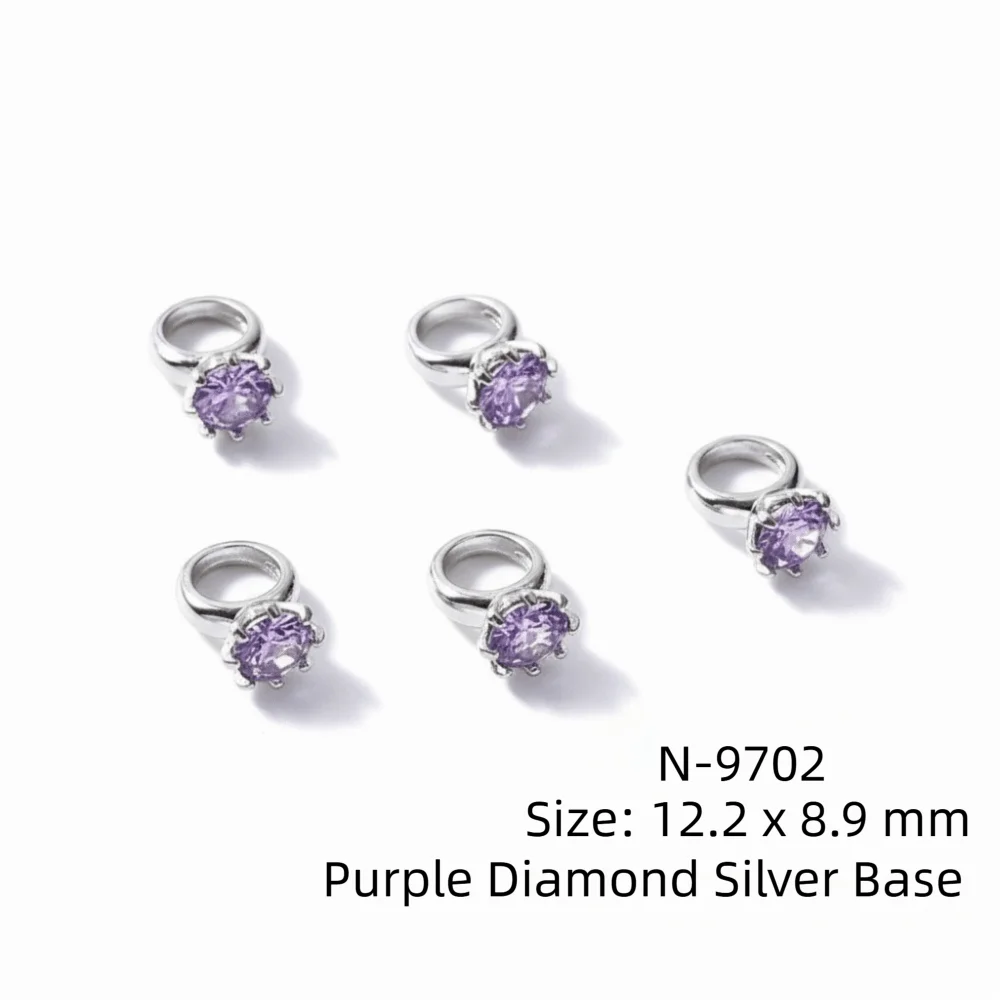 3D Zircon Nail Art Rhinestones – Diamond Manicure Charms 5pc Nail Art Rhinestones PRIMED Silver 2
