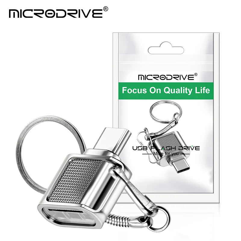 USB-C TF Micro SD Card Reader OTG Adapter for Laptop & Phone USB-C Card Reader PRIMED XB TYPE C SILVER