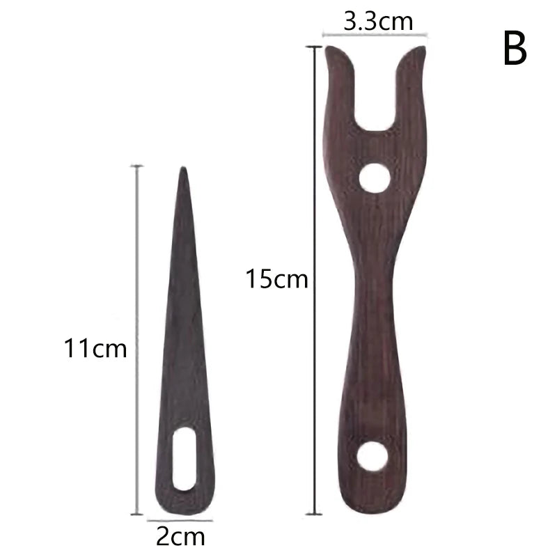 Wooden Knitting Fork & Large Eye Needle Set | DIY Craft Kit
