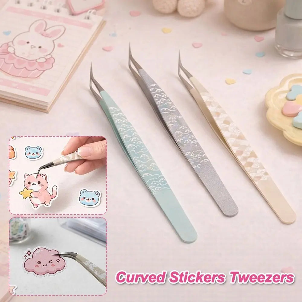 Curved Stainless Steel Eyelash Tweezer – Anti-Static Precision Eyelash Tweezer PRIMED