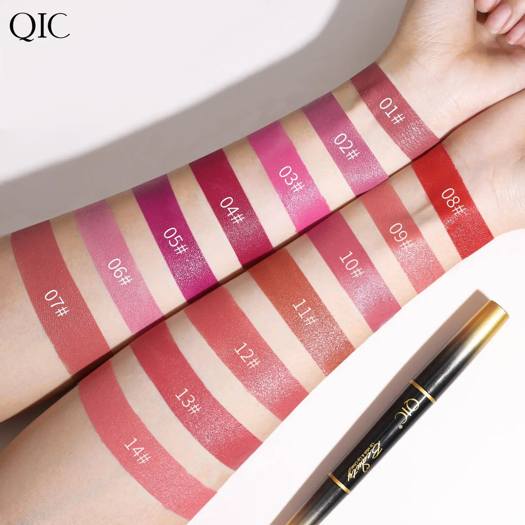 QIC 2-in-1 Waterproof Matte Lip Liner & Lipstick Pencil Lip Liner Pencil PRIMED