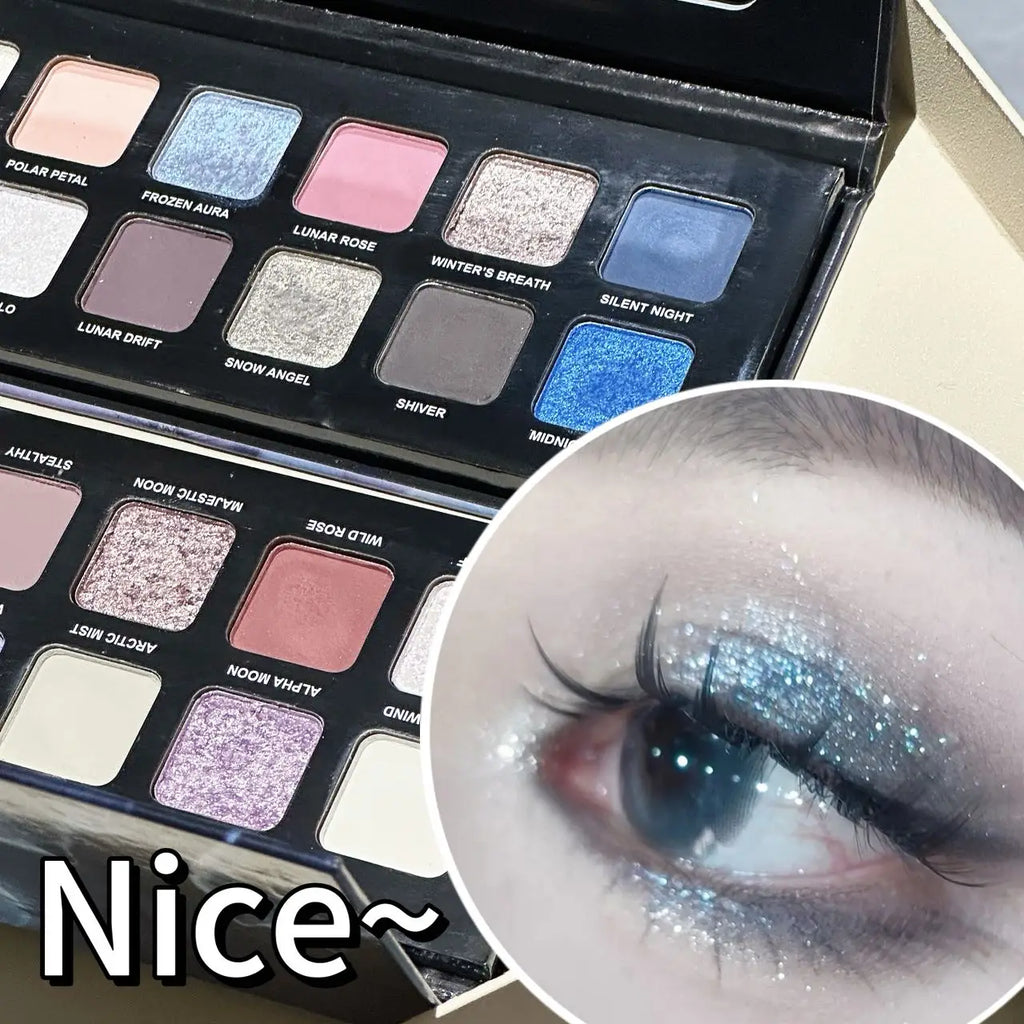 HERORANGE 12-Color Pearlescent Eyeshadow Palette – Shimmer & Matte Eyeshadow Palette PRIMED