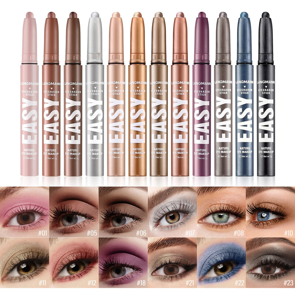 Smoky Rose Purple Eyeshadow Stick – Glitter Shimmer & Matte