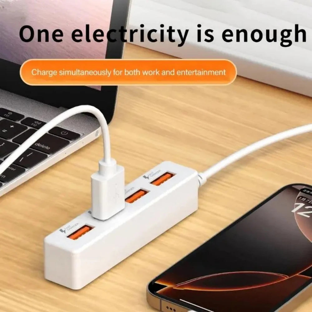 USB 2.0 4-Port Hub Power Strip Charger with Extension Cable USB Hub PRIMED