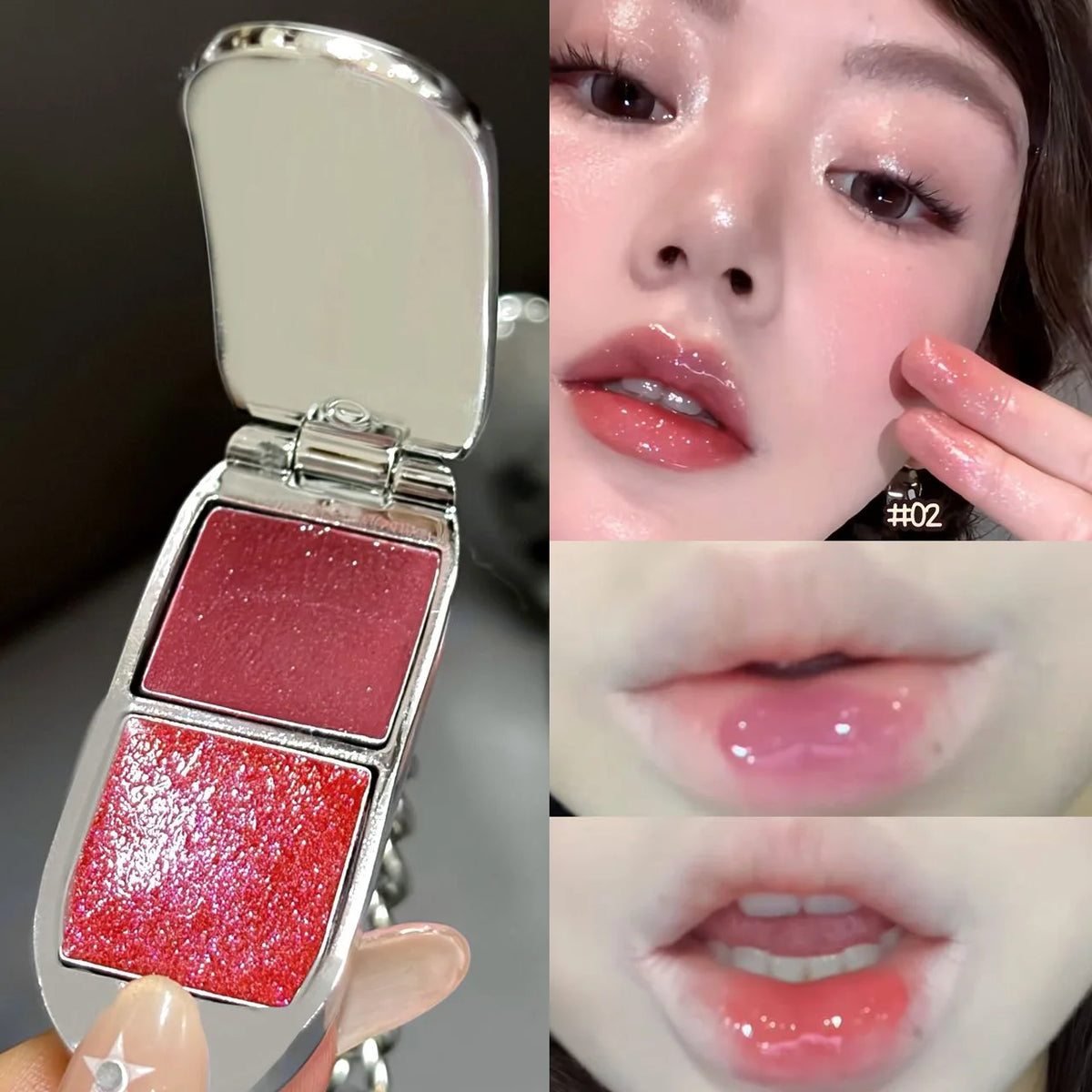 HERORANGE Two-Tone Blush & Lip Mud Palette | Dual-Purpose Blush Lip Palette PRIMED