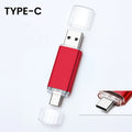 JASTER 2-in-1 USB & USB-C Flash Drive 4GB–128GB Metal Clip USB Flash Drive PRIMED Red 32 GB