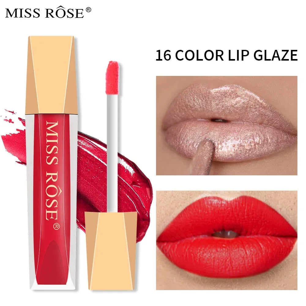 Miss Rose 16-Color Velvet Matte Lip Glaze – Waterproof Lip Gloss Matte Lip Gloss PRIMED