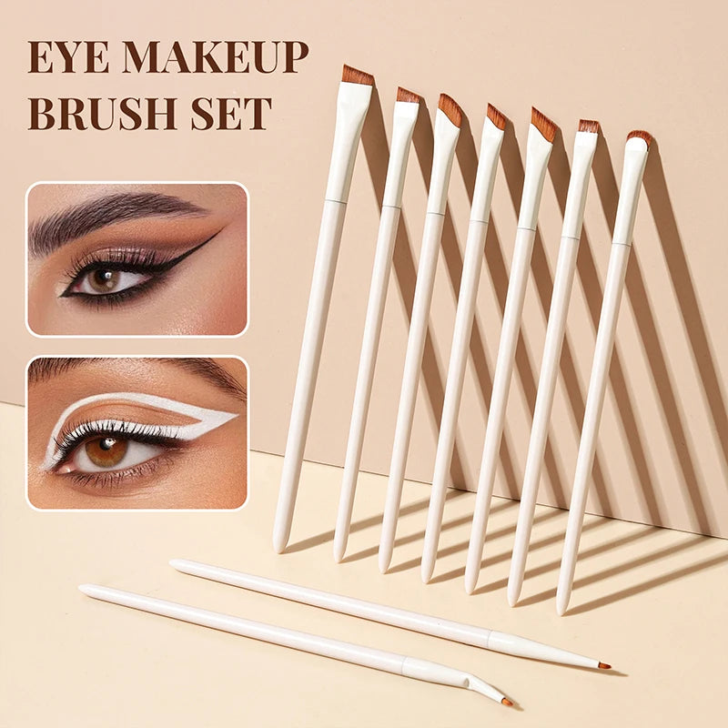 Angled Eyeliner & Eyebrow Brush Set – 1, 3, 7 or 9 Pcs