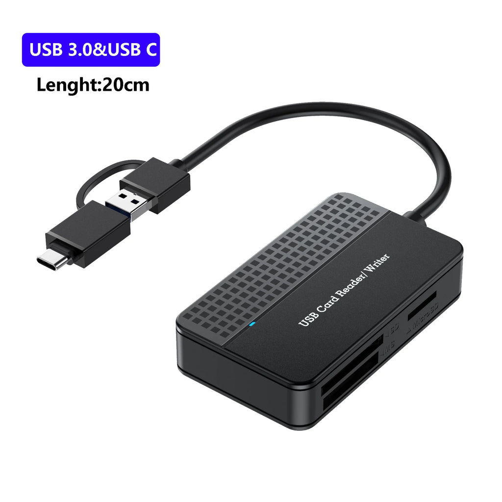 UTHAI SA08 All-in-One Type-C Card Reader – SD TF CF Micro SD USB Card Reader PRIMED