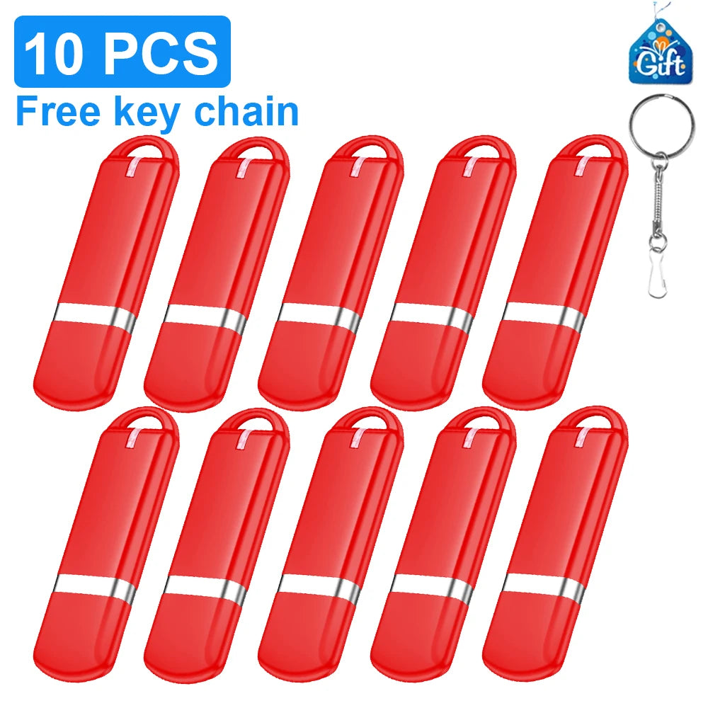 10-Pack Colorful USB Flash Drives 128GB–4GB + Key Chains USB Flash Drive PRIMED 4GB Red China Mainland