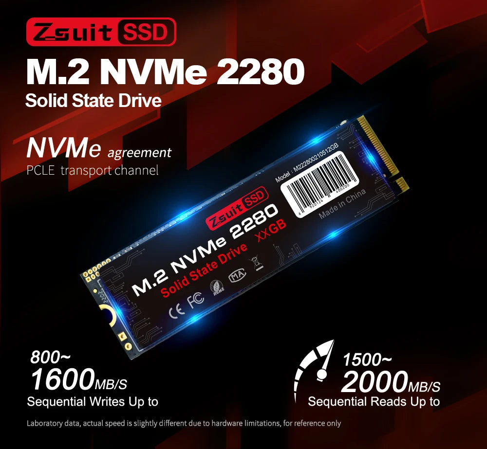 ZSUIT 128GB M.2 NVMe PCIe 3.0 Internal SSD – 5-Pack