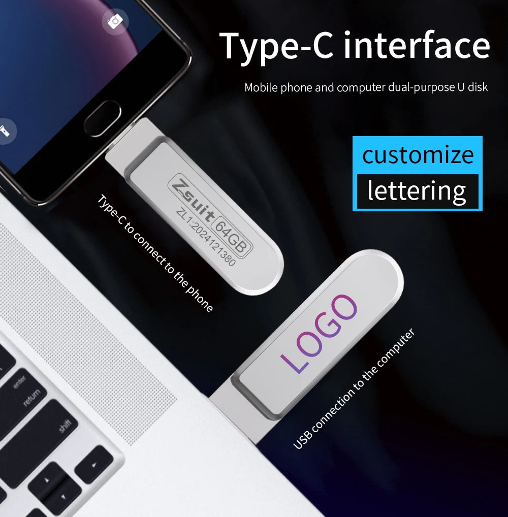 Z-Suit 2-in-1 USB-C & USB 3.0 Flash Drive 64GB 128GB OTG