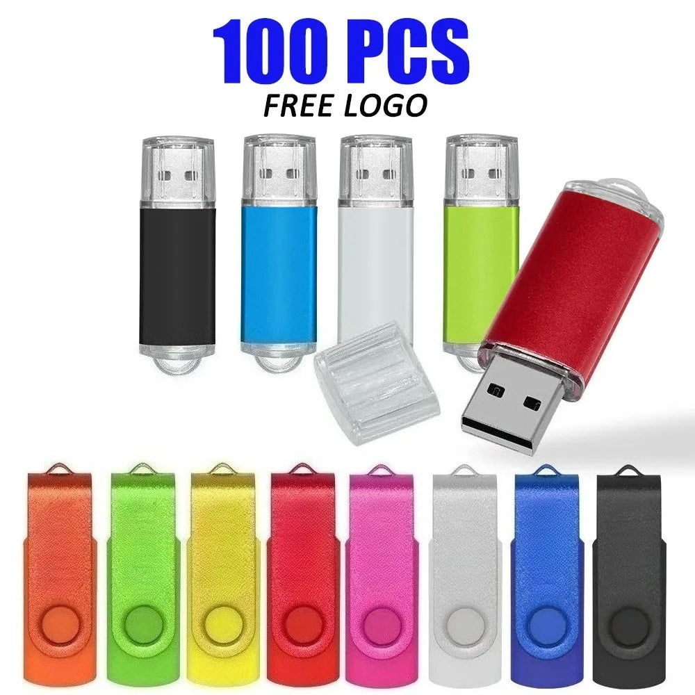 100-Pack USB 2.0 Flash Drives Bulk Lot – Free Custom Logo USB Flash Drive PRIMED