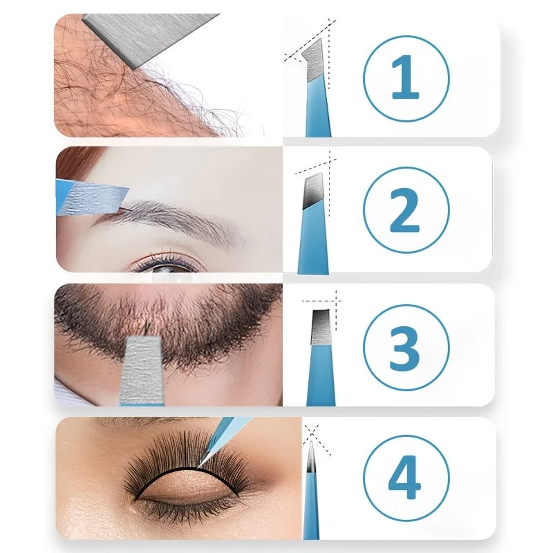 Stainless Steel Slanted Eyebrow Tweezer – Precision Hair Tool