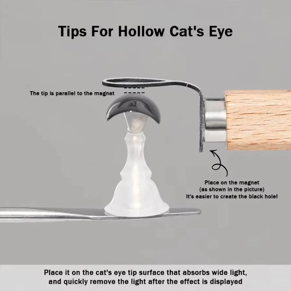 Hollow Cat Eye Nail Magnet Tool – Olive Shape DIY Manicure