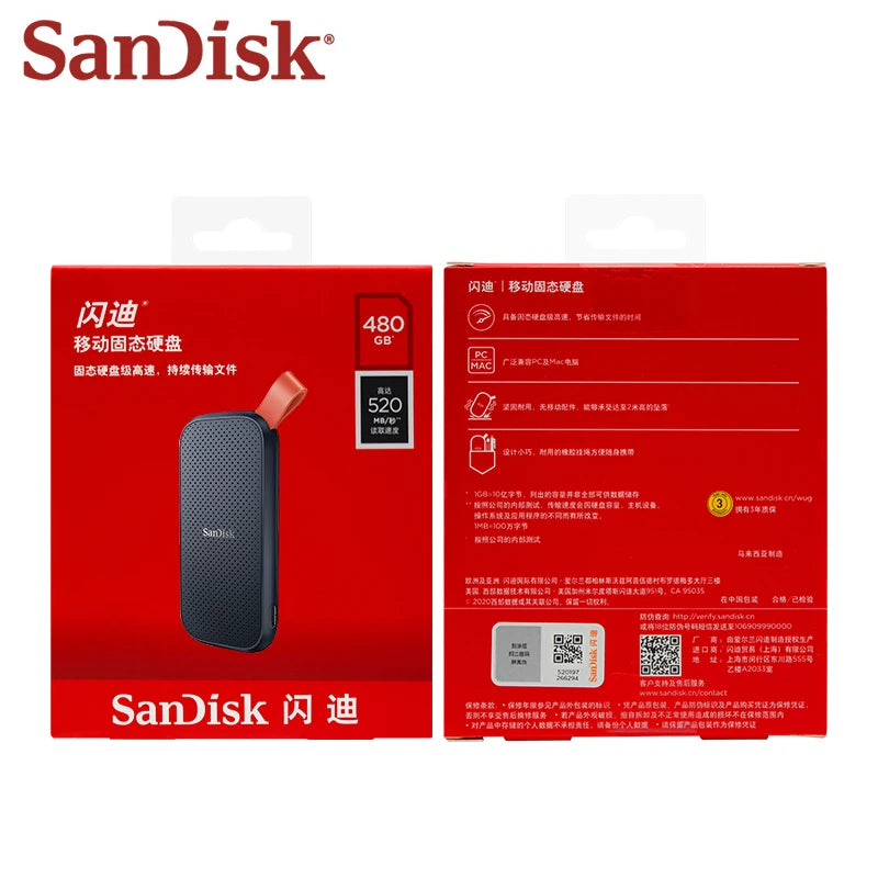 SanDisk E30 1TB/2TB Portable External SSD – Up to 800MB/s Portable External SSD PRIMED