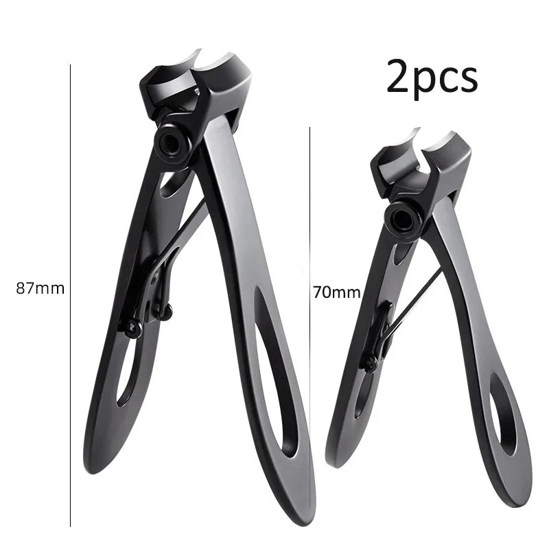 Stainless Steel Nail Clipper – Fingernail & Toenail Trimmer Nail Clipper PRIMED Black 2pcs