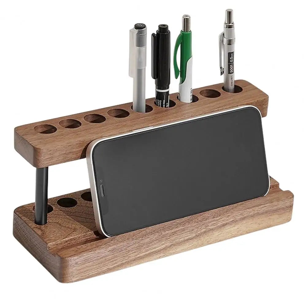 Wooden Crochet Hook Holder – 9-Hole Tabletop Organizer Craft Tool Organizer PRIMED