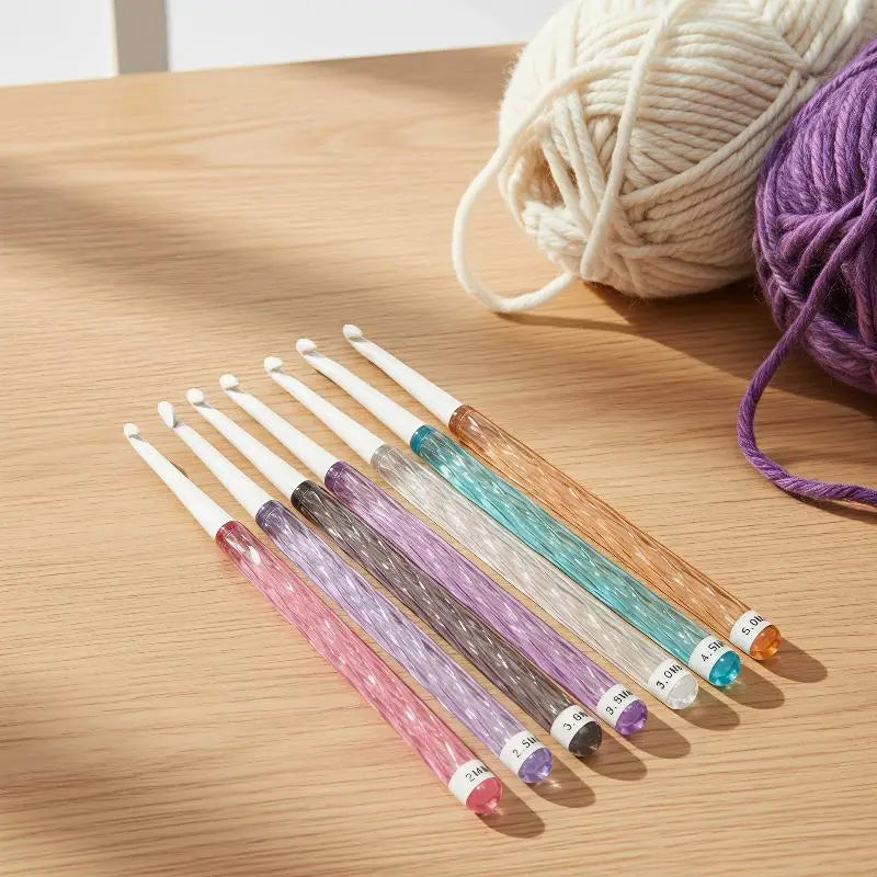 Ergonomic Crochet Hook Set 8 Sizes 2mm–6mm | ABS DIY Kit
