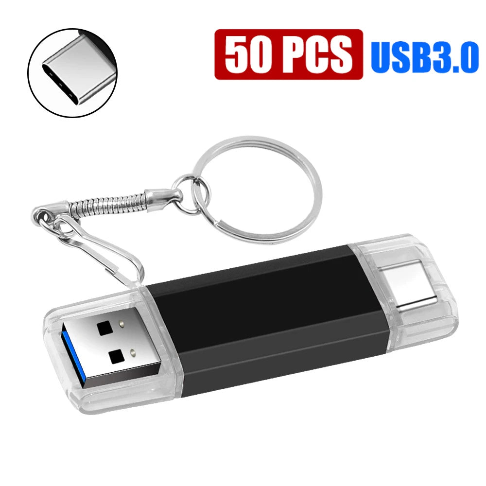 USB 3.0 Type-C 2-in-1 Flash Drive 8GB–128GB | Bulk 10/50 Pack USB Flash Drive PRIMED 4GB Black 50PCS China Mainland