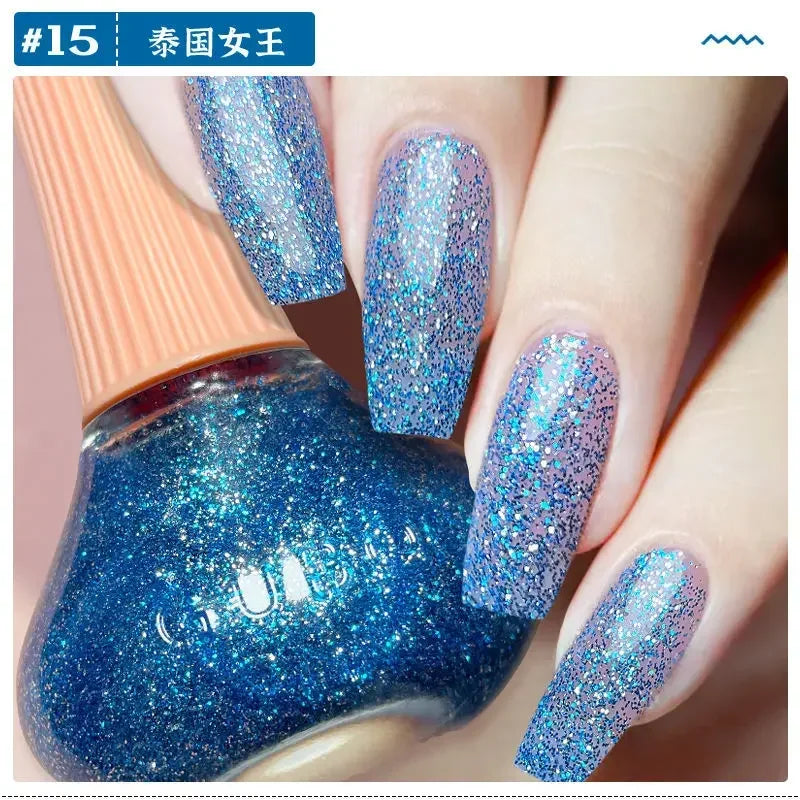 Glitter Gel Nail Polish Quick Dry Autumn Coffee Tones 12ml