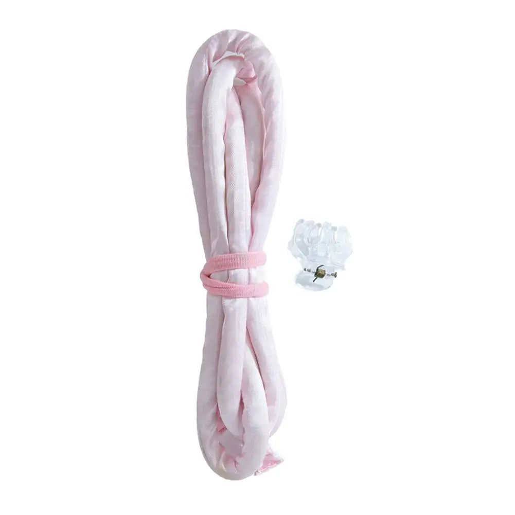Heatless Curling Rod Headband – Silk Ribbon Hair Rollers Heatless Hair Curler PRIMED Pink