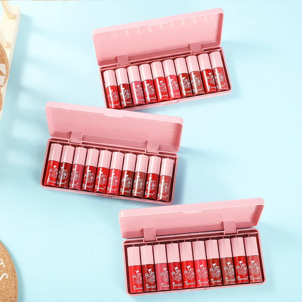 10-Piece Matte Liquid Lipstick Set – Waterproof Velvet Lip Tint