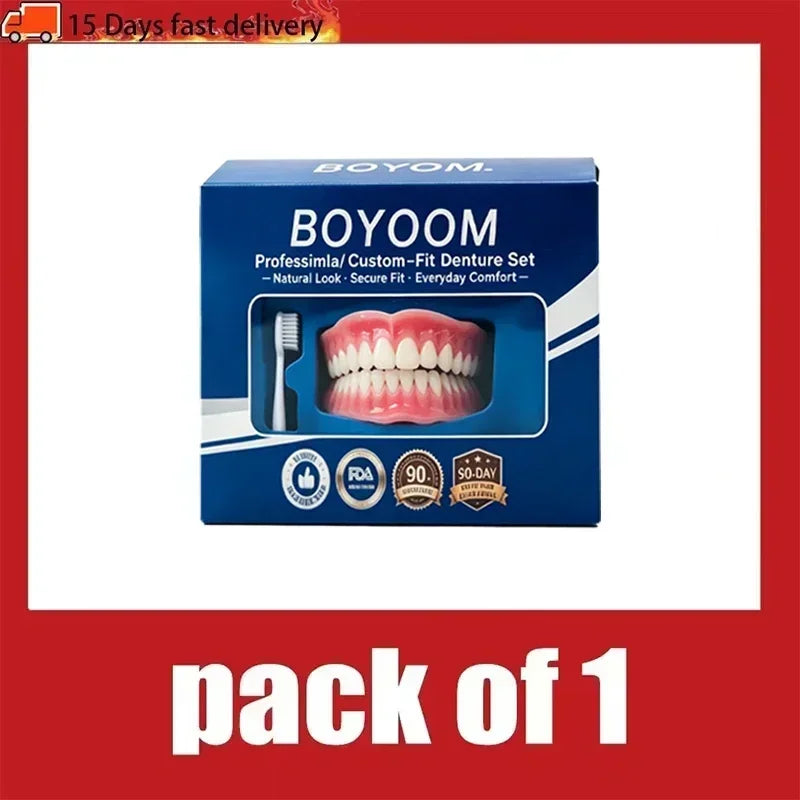 Silicone False Teeth Set – Upper & Lower Cosmetic Veneers