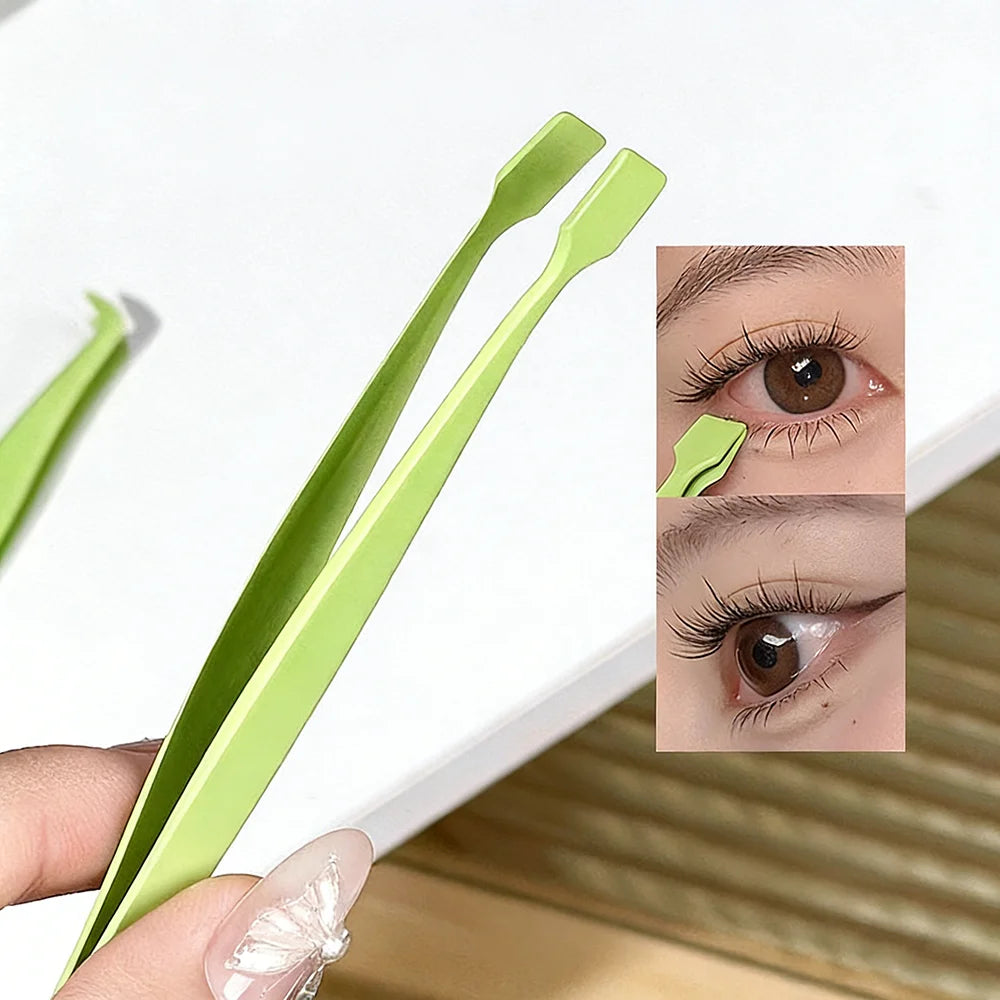 Stainless Steel Eyelash Tweezers – False Lash Extension Clips