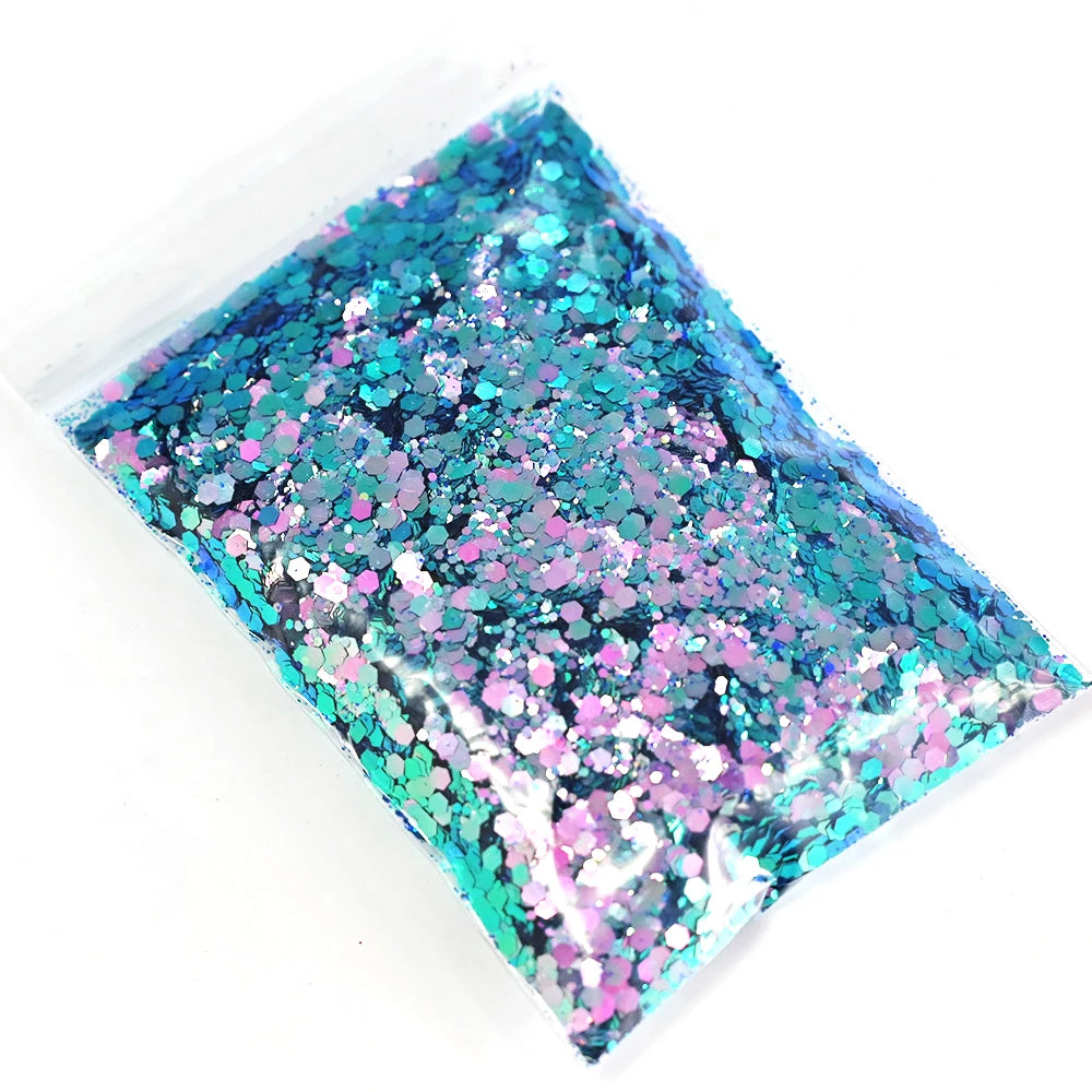Mermaid Nail Art Glitter 50g – Chameleon Hexagon Sequins