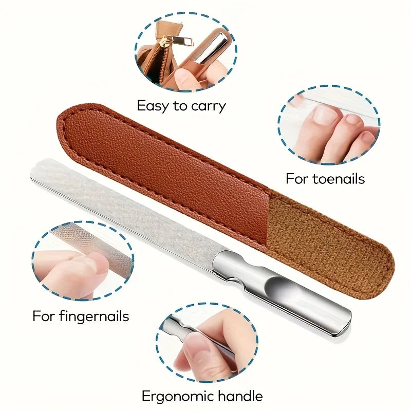 Ouriner Double-Sided Stainless Steel Nail File – Reusable