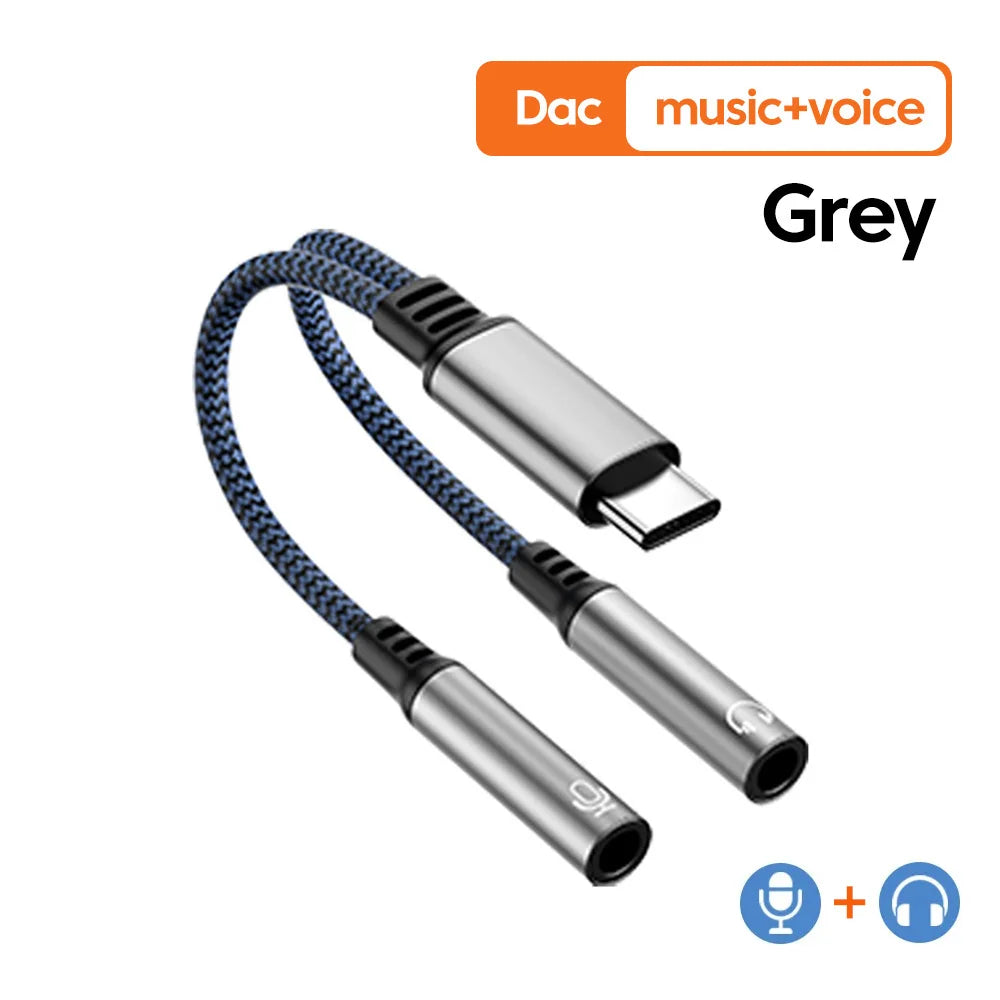 USB-C to Dual 3.5mm Audio Adapter with DAC | elough