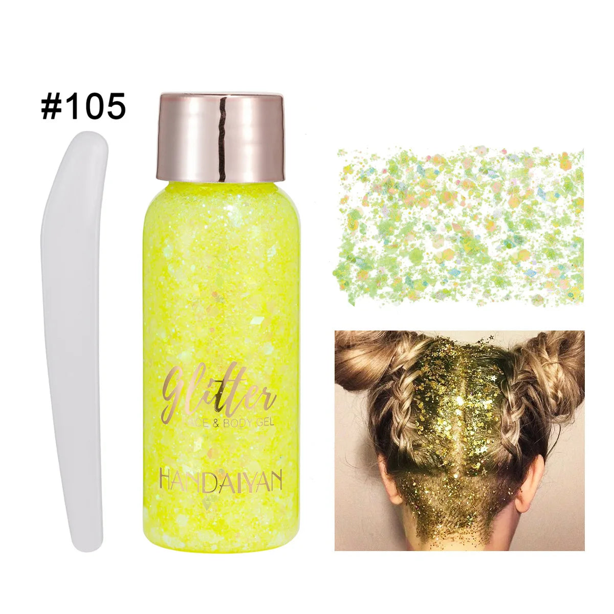 Mermaid Body Glitter Cream – Face, Hair, Nail Sequin Gel Body Glitter Gel PRIMED 105
