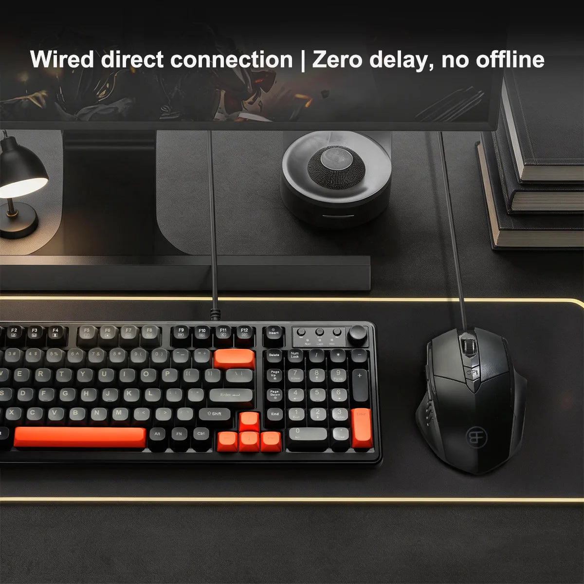 RGB Wired Keyboard & Mouse Combo – 98-Key Mechanical USB Set Keyboard Mouse Combo PRIMED