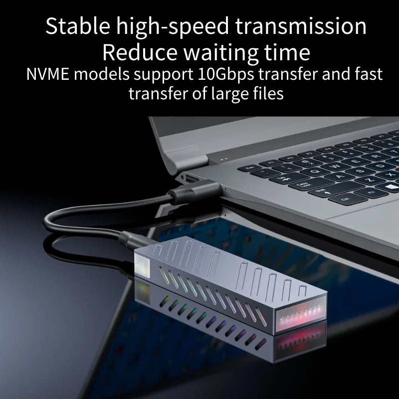 M.2 NVMe SATA SSD Enclosure 10Gbps USB 3.1 Type-C Aluminum SSD Enclosure PRIMED
