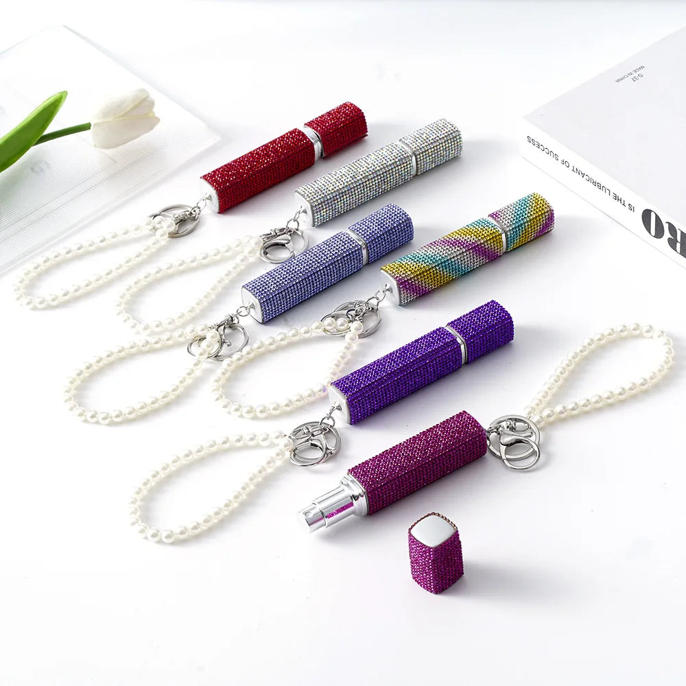 Rhinestone Bling Travel Perfume Spray Bottle | Keychain Size Travel Perfume Atomizer PRIMED