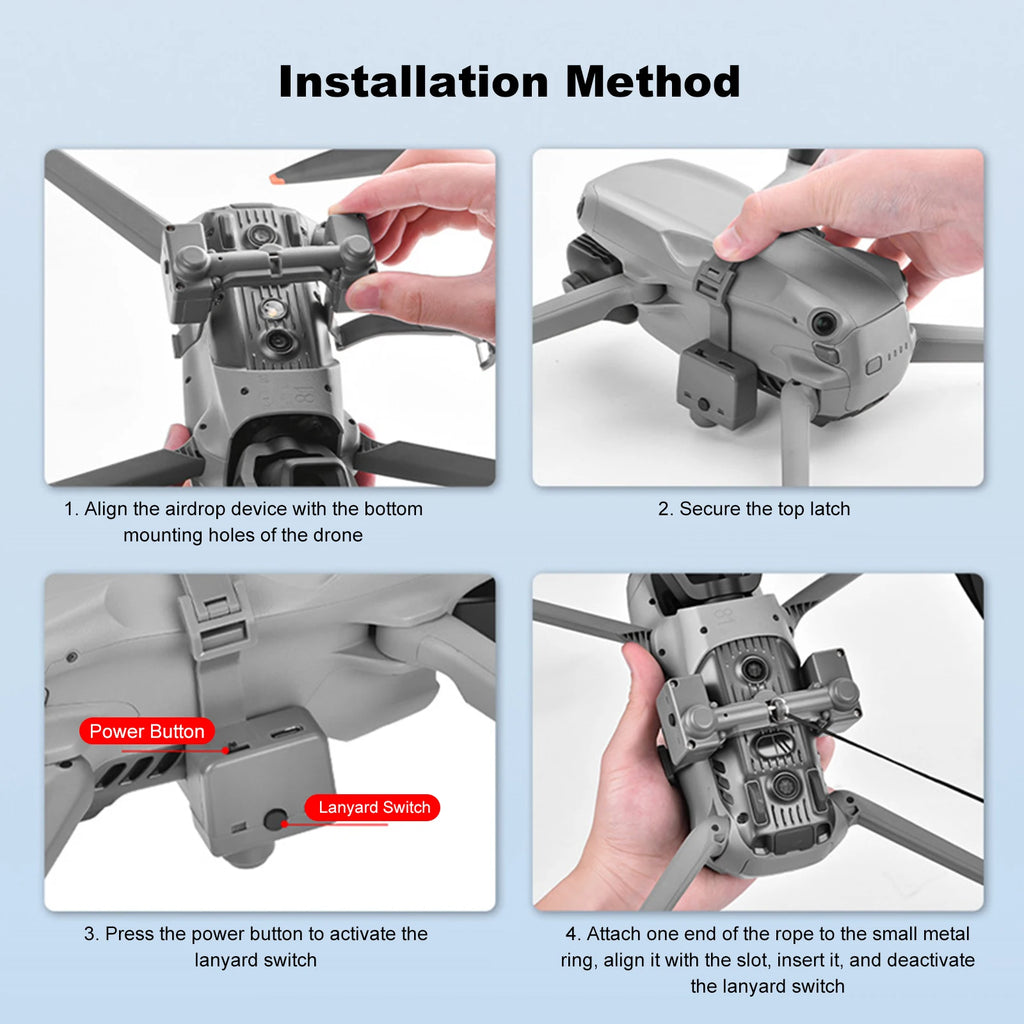 DJI Air 3/3S Drone Airdrop Thrower – 500g Payload Drop Drone Airdrop Thrower PRIMED
